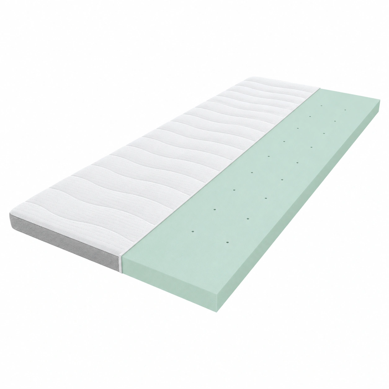 Komfortschaumtopper 90x200 cm Matratzenauflage Weiss Ergonomischer Topper Atmungsaktiv-onqira