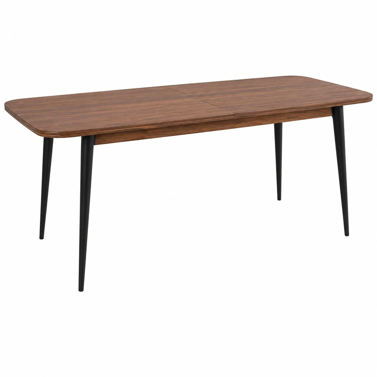 Moderner Esstisch Holzoptik Braun mit schwarzen Metallbeinen 160 cm-onqira