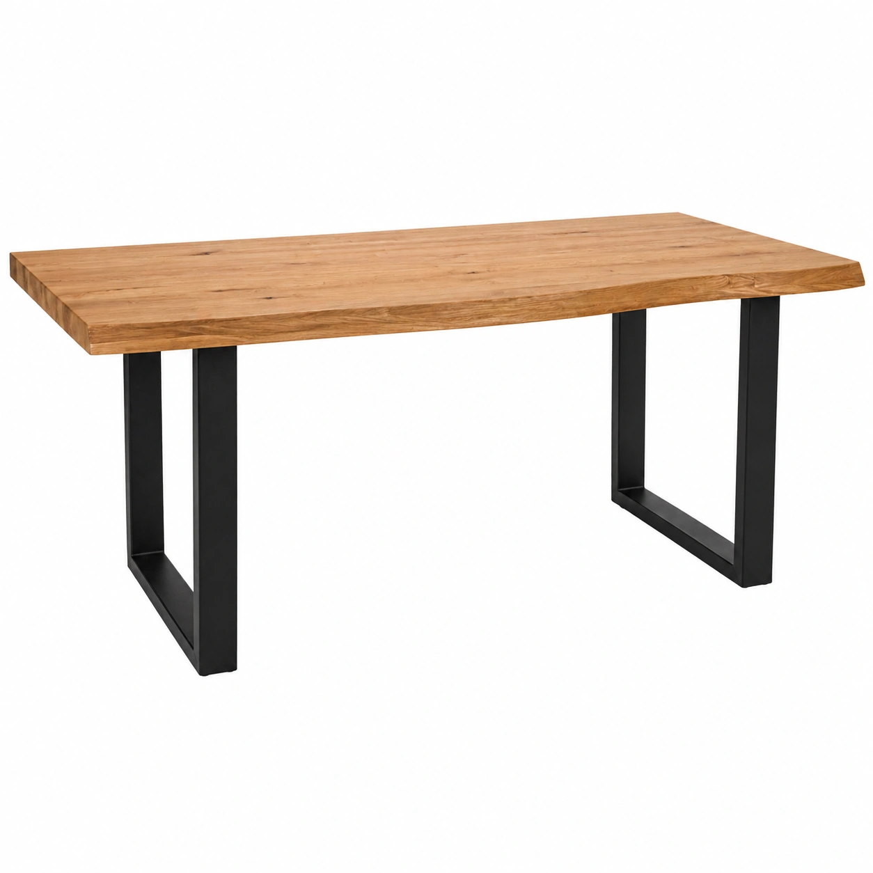 Esstisch Industrial Holzoptik Natur Schwarz Metallgestell 180x90 cm Modern-onqira