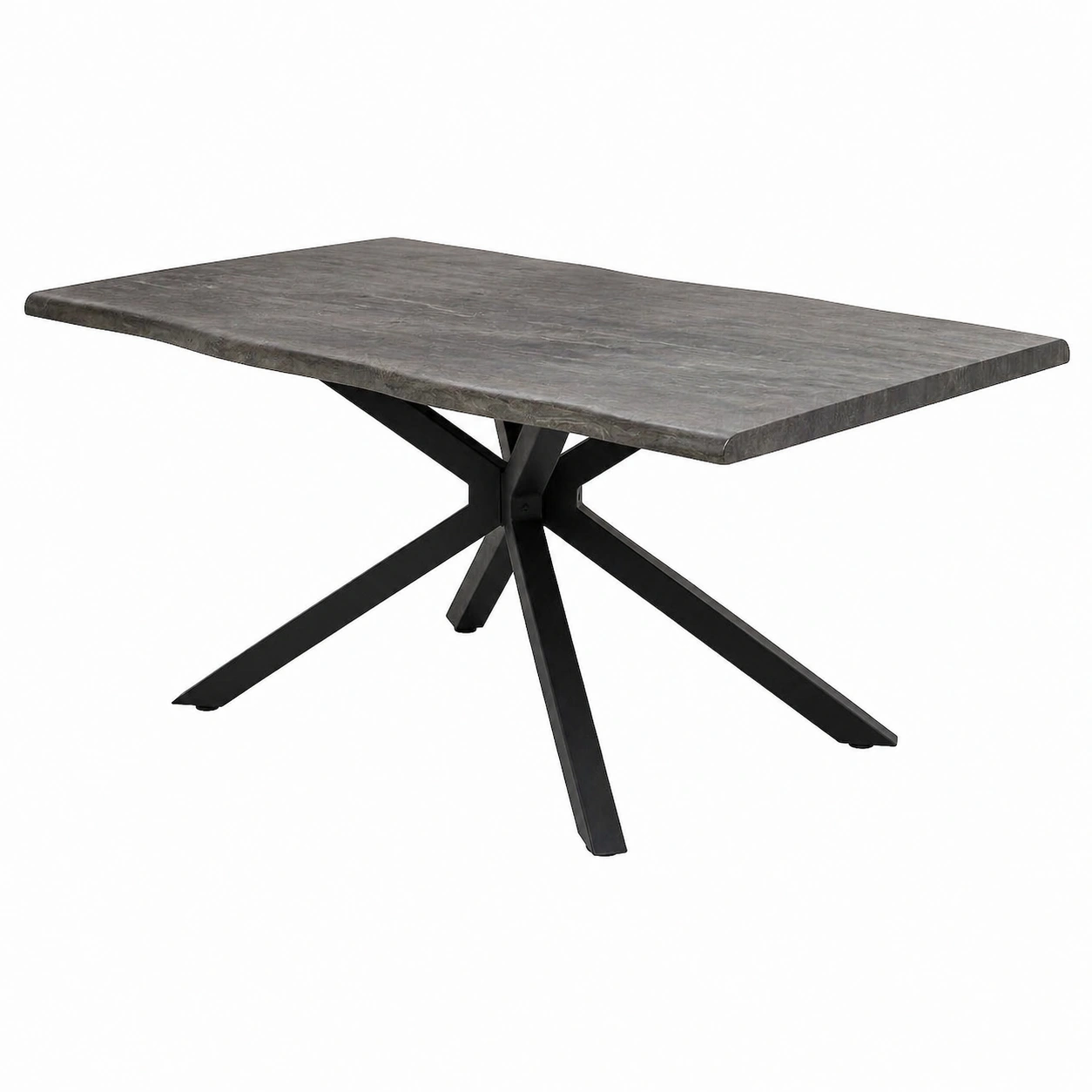 Moderner Esstisch in Steinoptik mit Metall Spider Gestell 180x90 cm-onqira