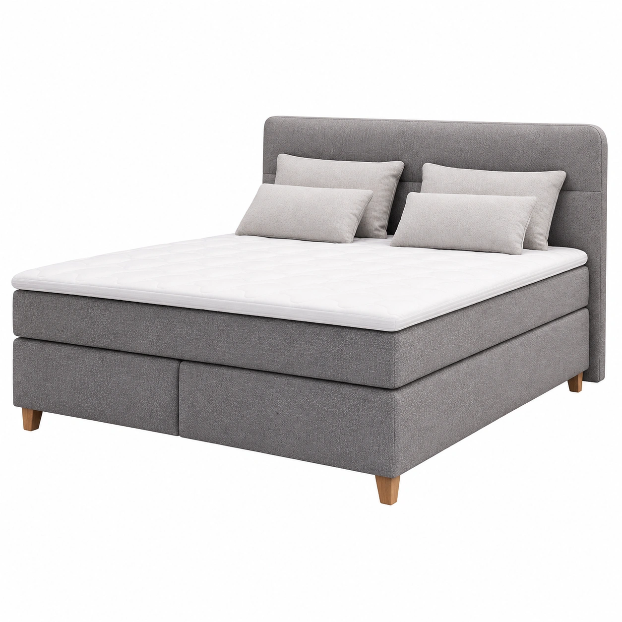 Boxspringbett 180x200 cm Polsterbett mit Kopfteil Stoffbezug Modernes Bettgestell-warmnix