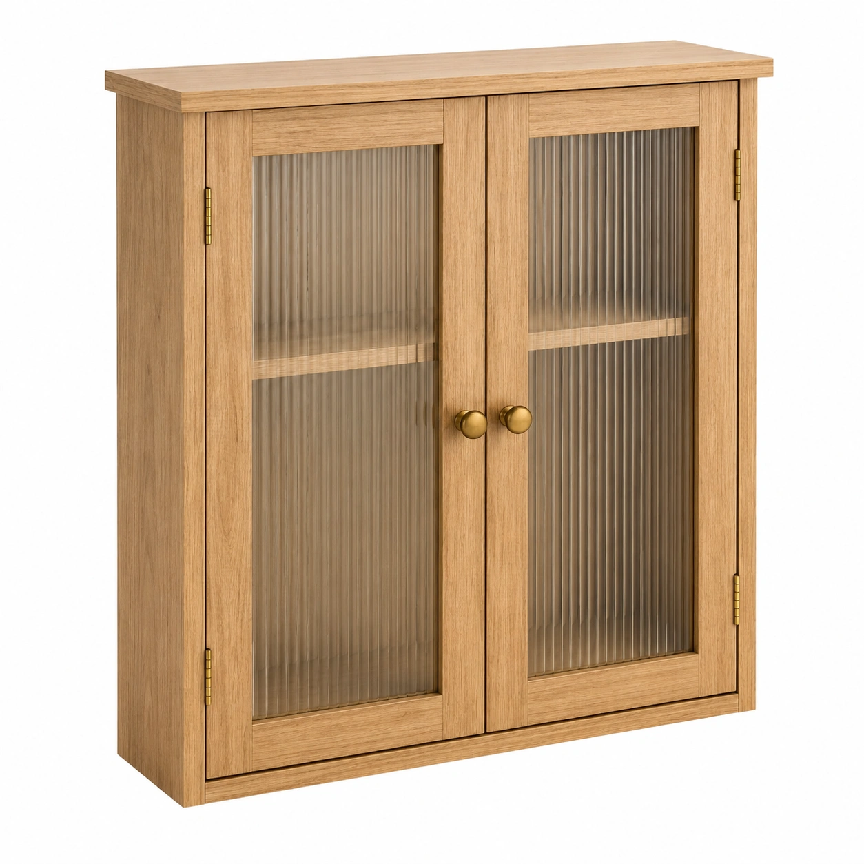 Armario alto para bano con puertas de cristal texturizado y dise?o moderno-quickexo