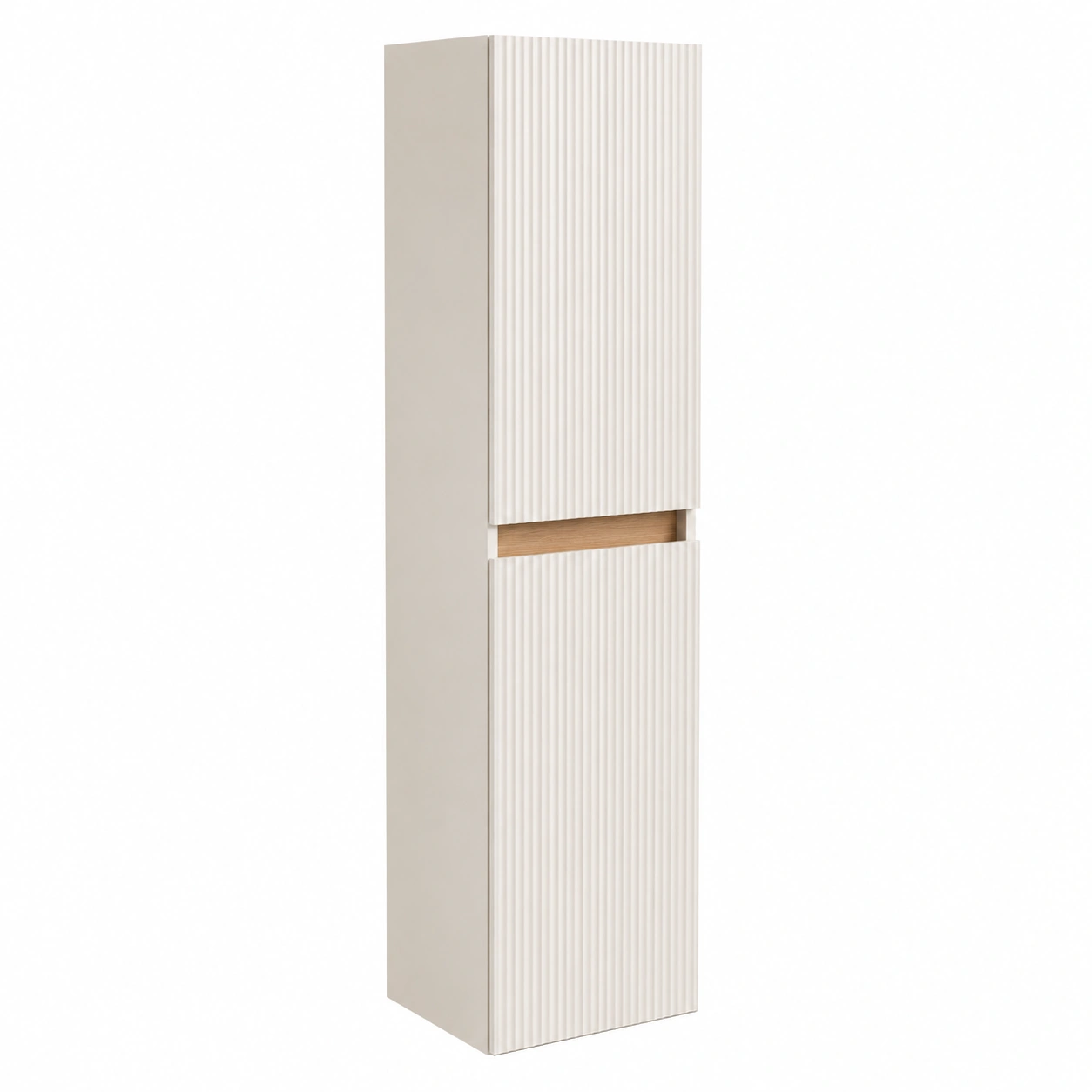 Armario auxiliar vertical moderno con acabado acanalado y dise?o minimalista-quickexo