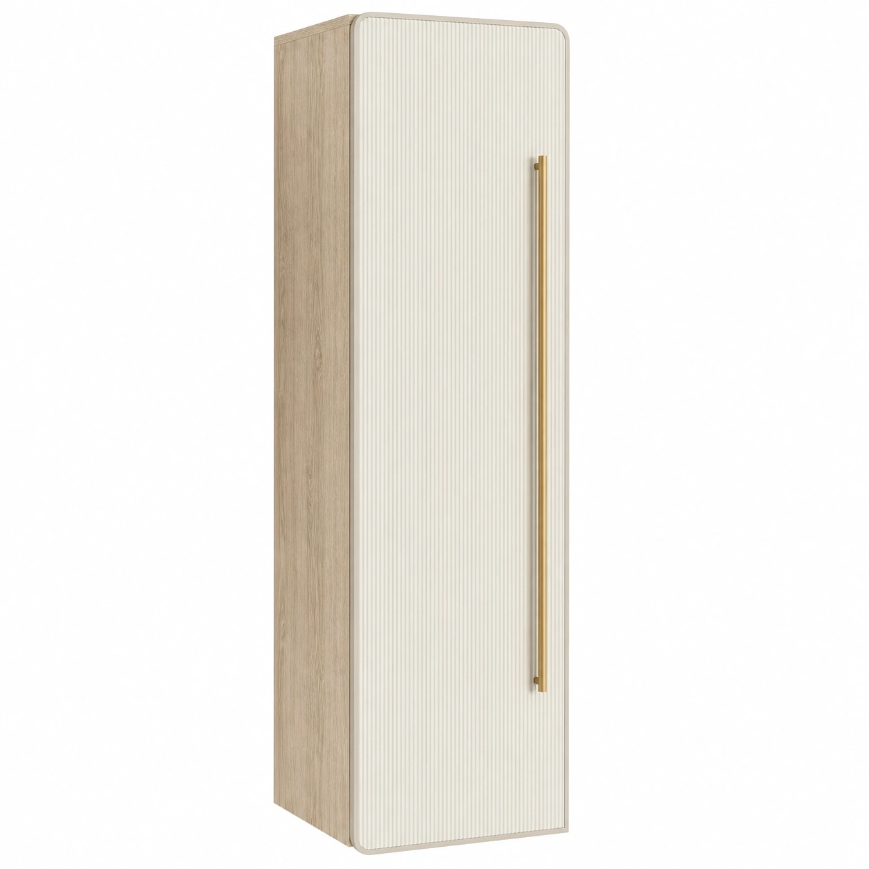Armario auxiliar de pared para bano acabado madera natural con puerta acanalada-quickexo