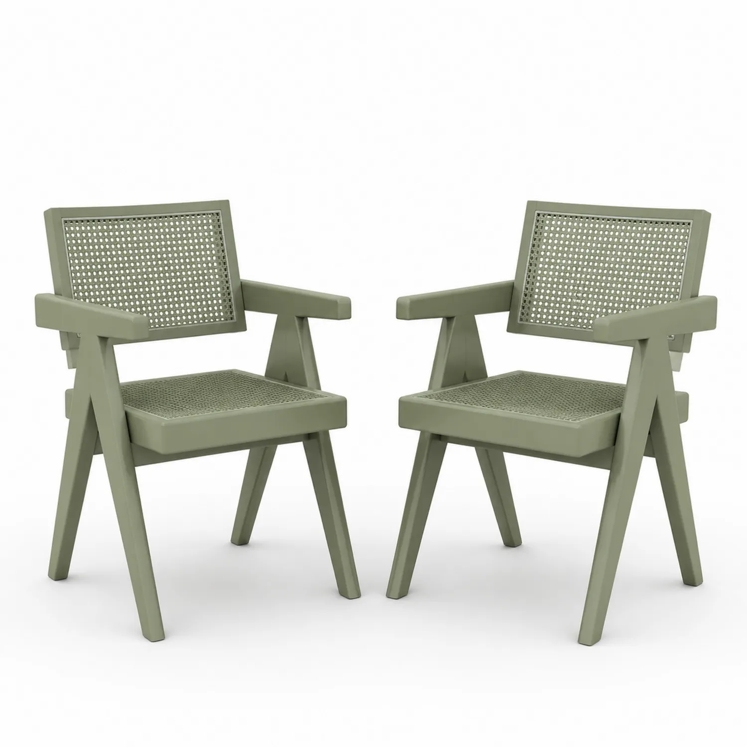Conjunto de 2 sillas de plástico verde