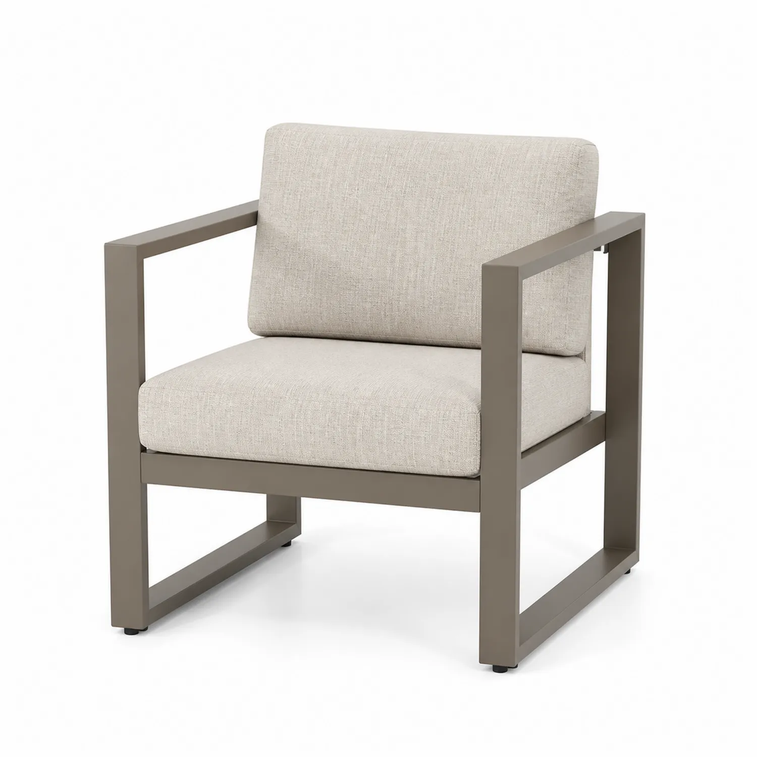 Sillón de jardín de aluminio con cojines de poliéster