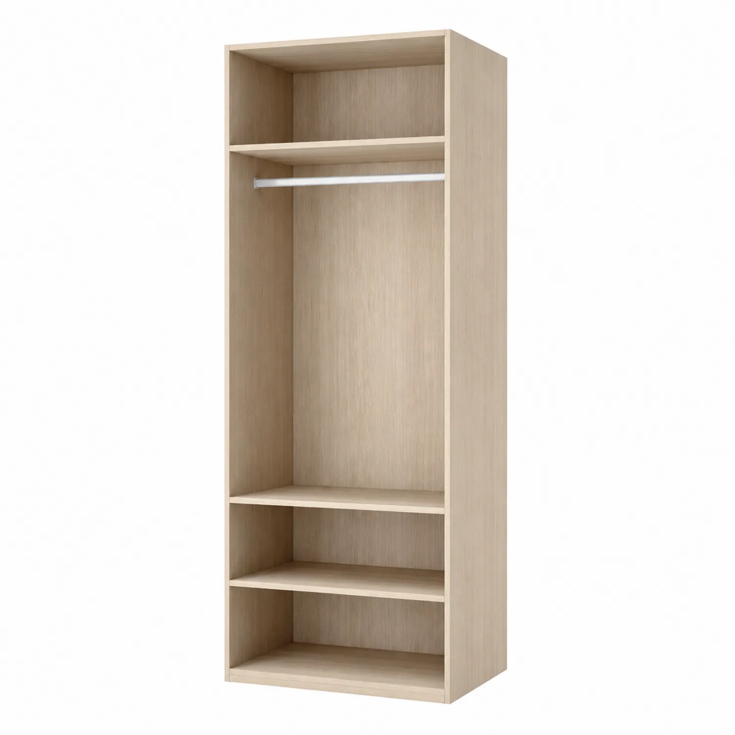 Armario con barra y estantes 60x40x200 cm madera clara