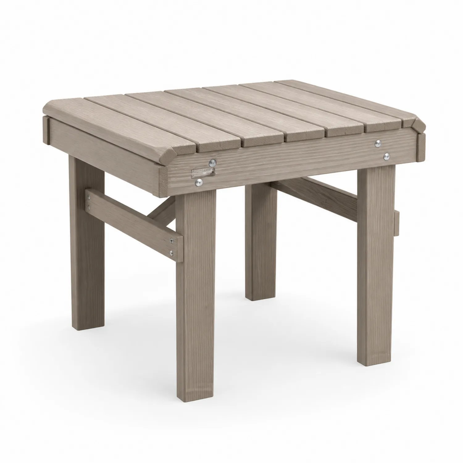 Mesa Auxiliar de Madera de Pino Gris 50x50x45 cm