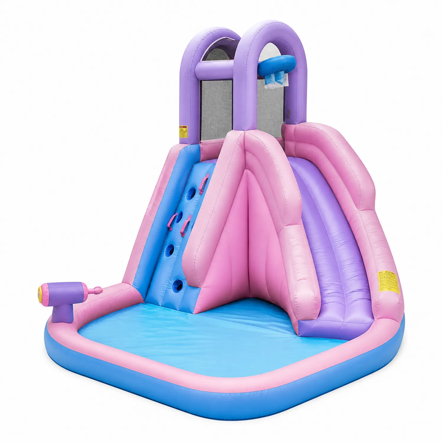 Castillo hinchable con tobogán y piscina para niños de PVC Rosa/Azul