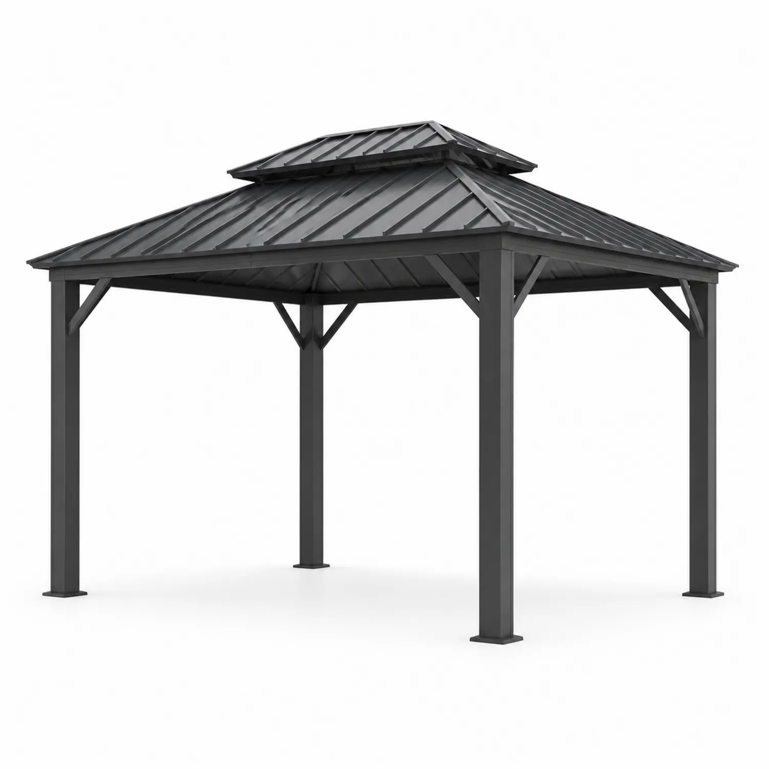 Pabellón de acero galvanizado 3x4m Negro
