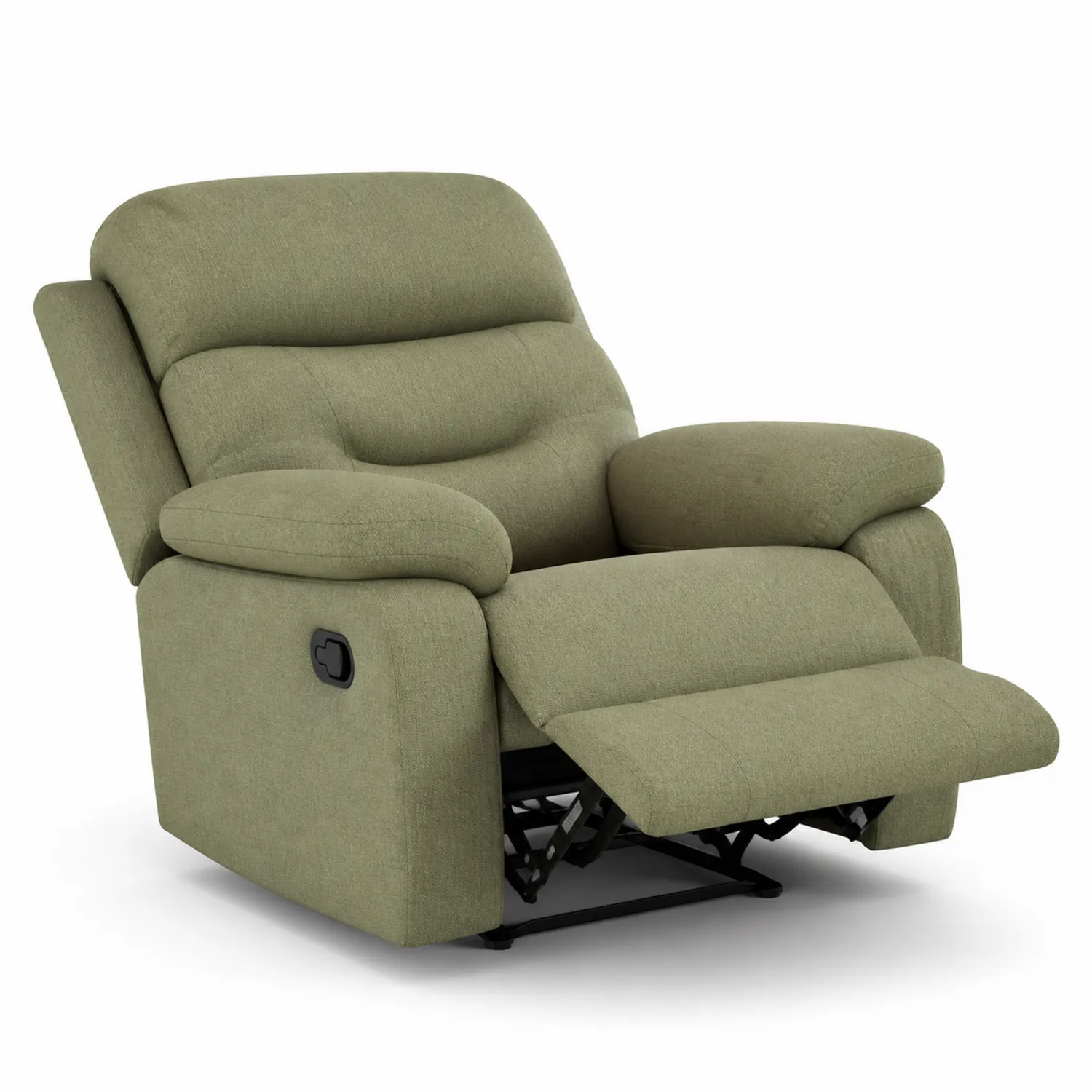 Sillón reclinable de poliéster verde con ajuste manual