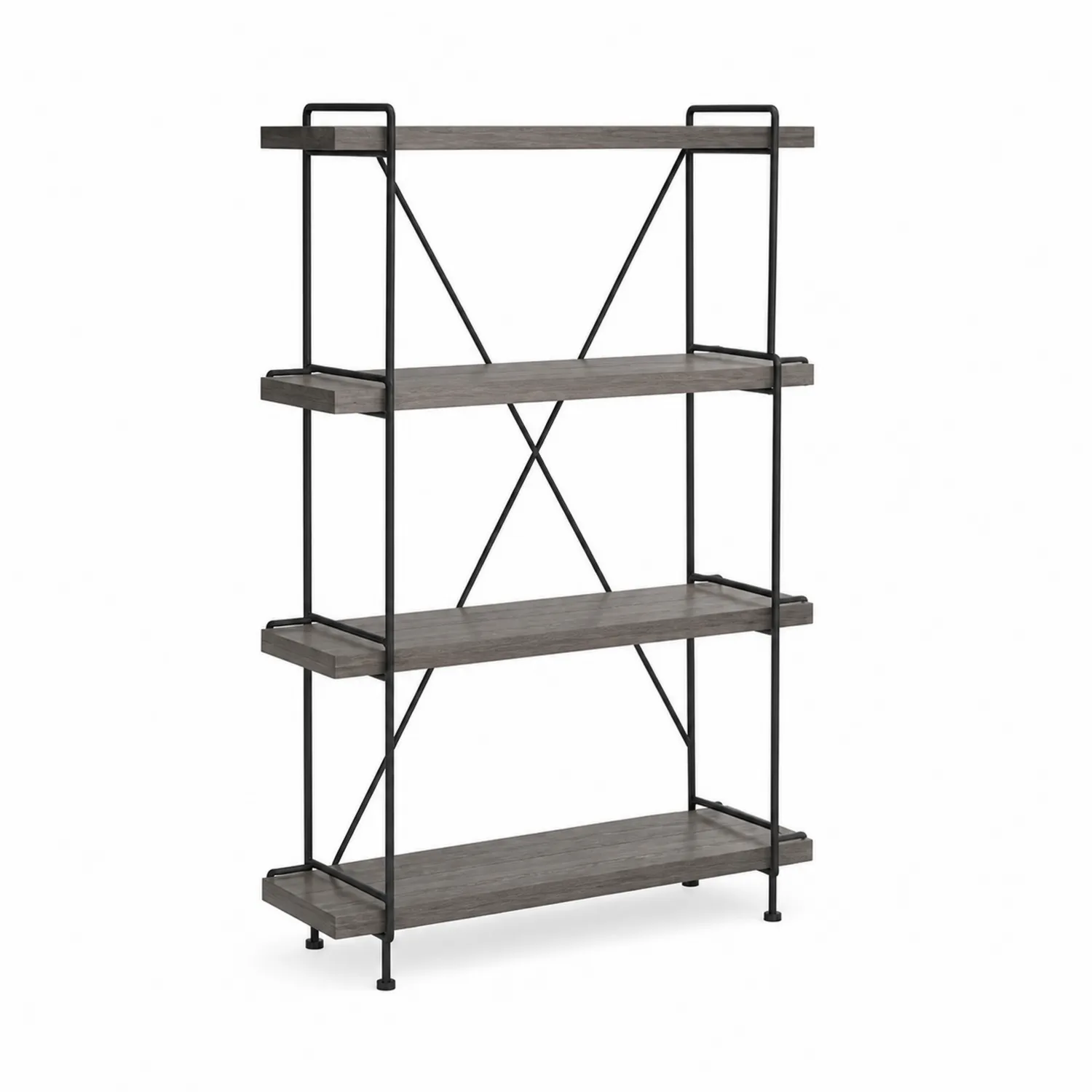 Estantería de Metal y Madera MDF con Acabado Gris