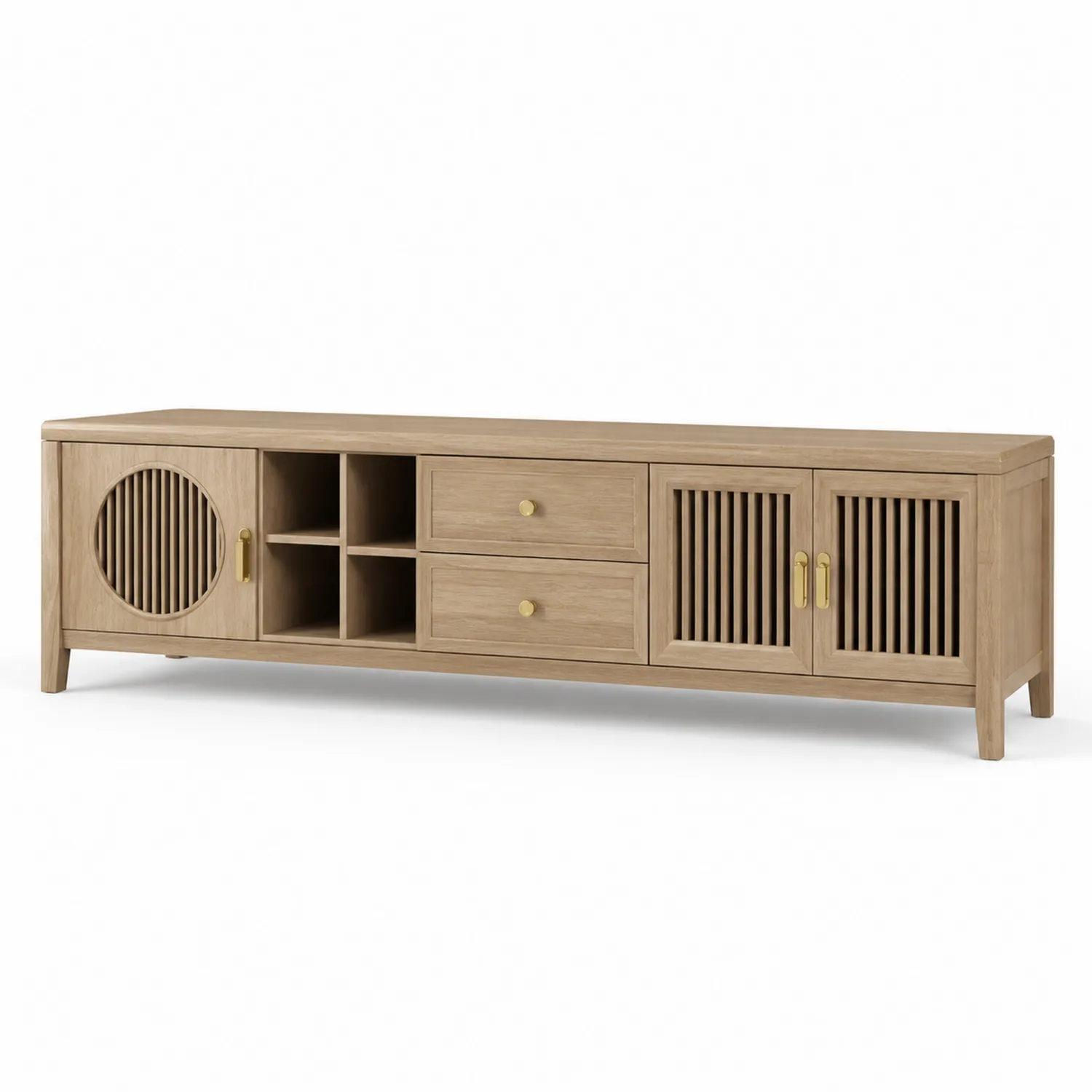 Mueble de TV de Roble con Puertas y Cajones 150x40x50 cm