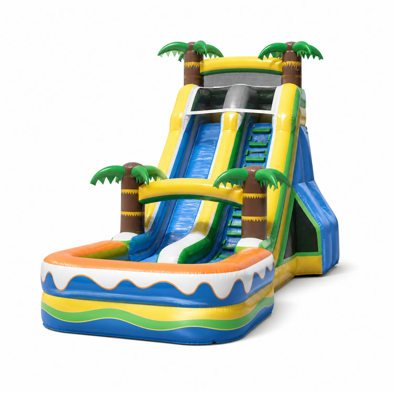 Tobogán Inflable de PVC con Diseño de Palmas Multicolor