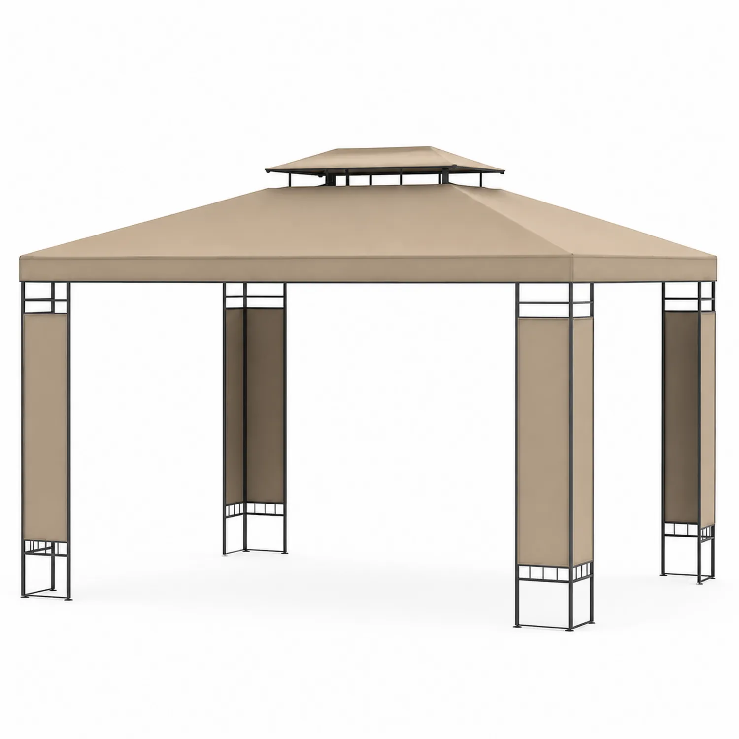 Pérgola de Acero y Poliéster Beige 300x400 cm