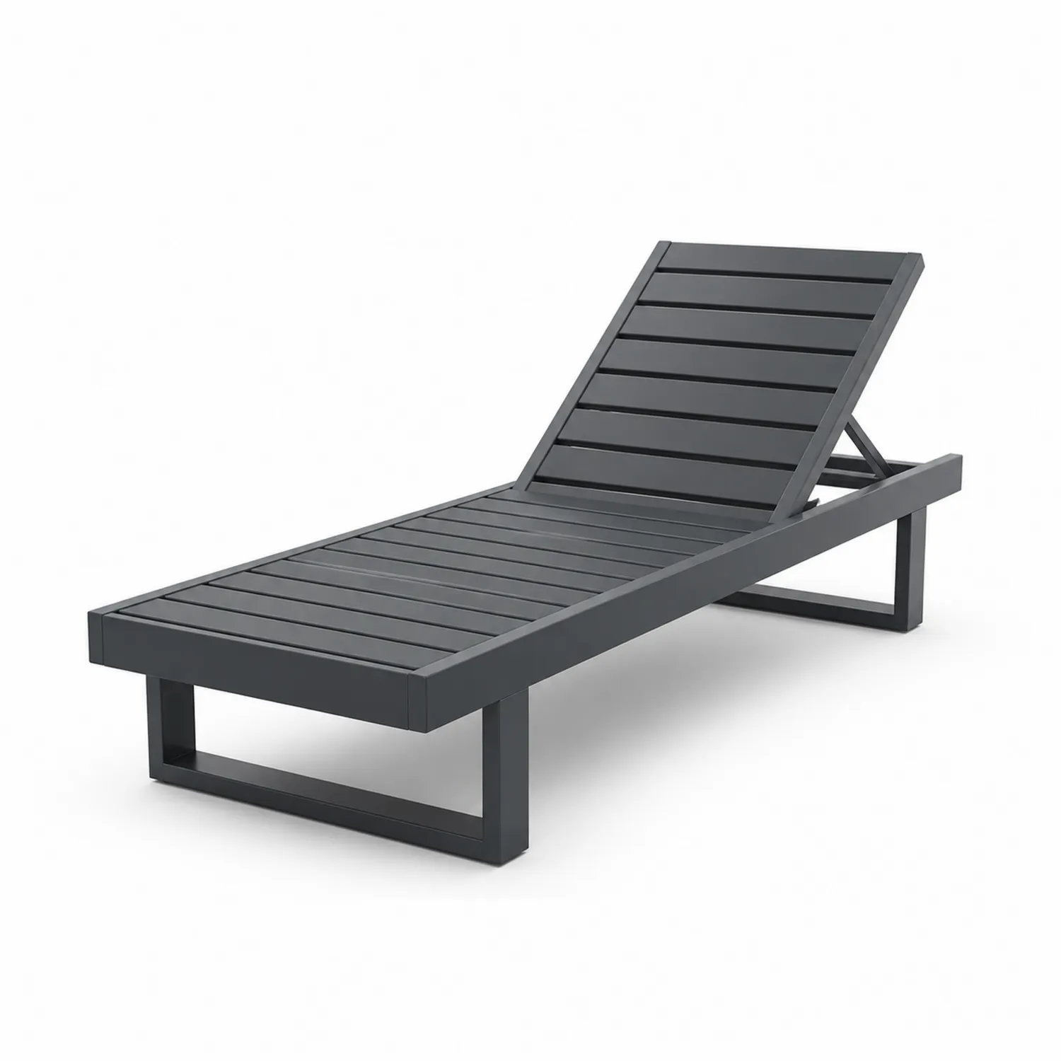 Tumbona de aluminio ajustable gris