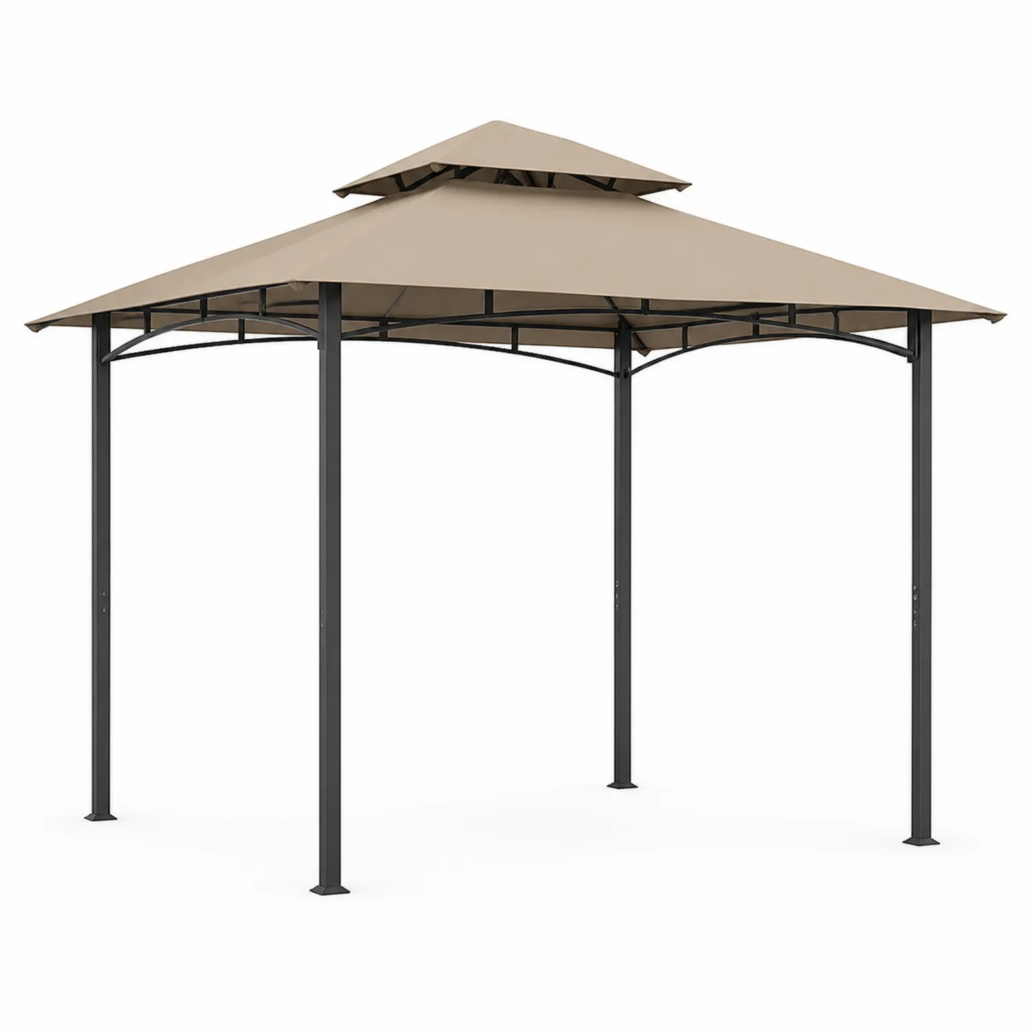 Gazebo de jardín metálico con techo de poliéster 3x3m Beige