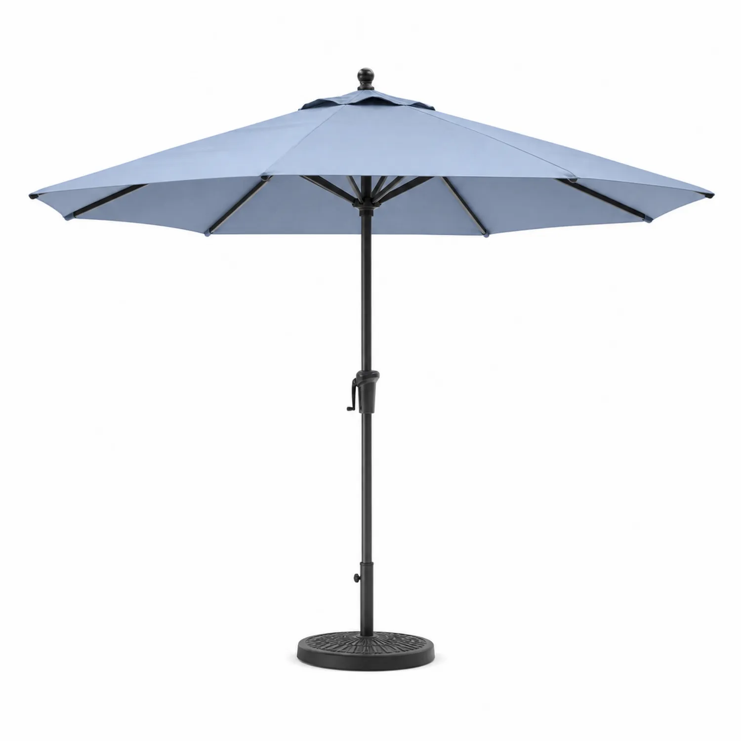 Parasol de Jardín Hexagonal de 270 cm Azul con Manivela