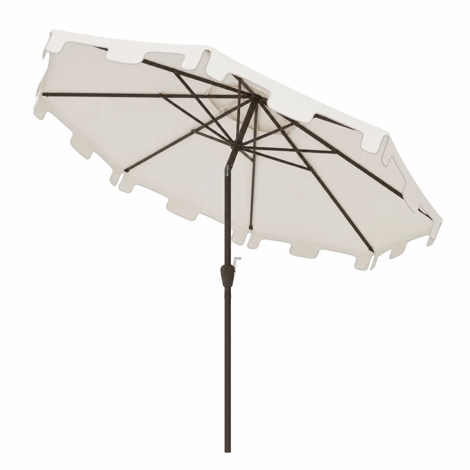Sombrilla de Jardín Redonda Ø300 cm Crema Aluminio Poliéster