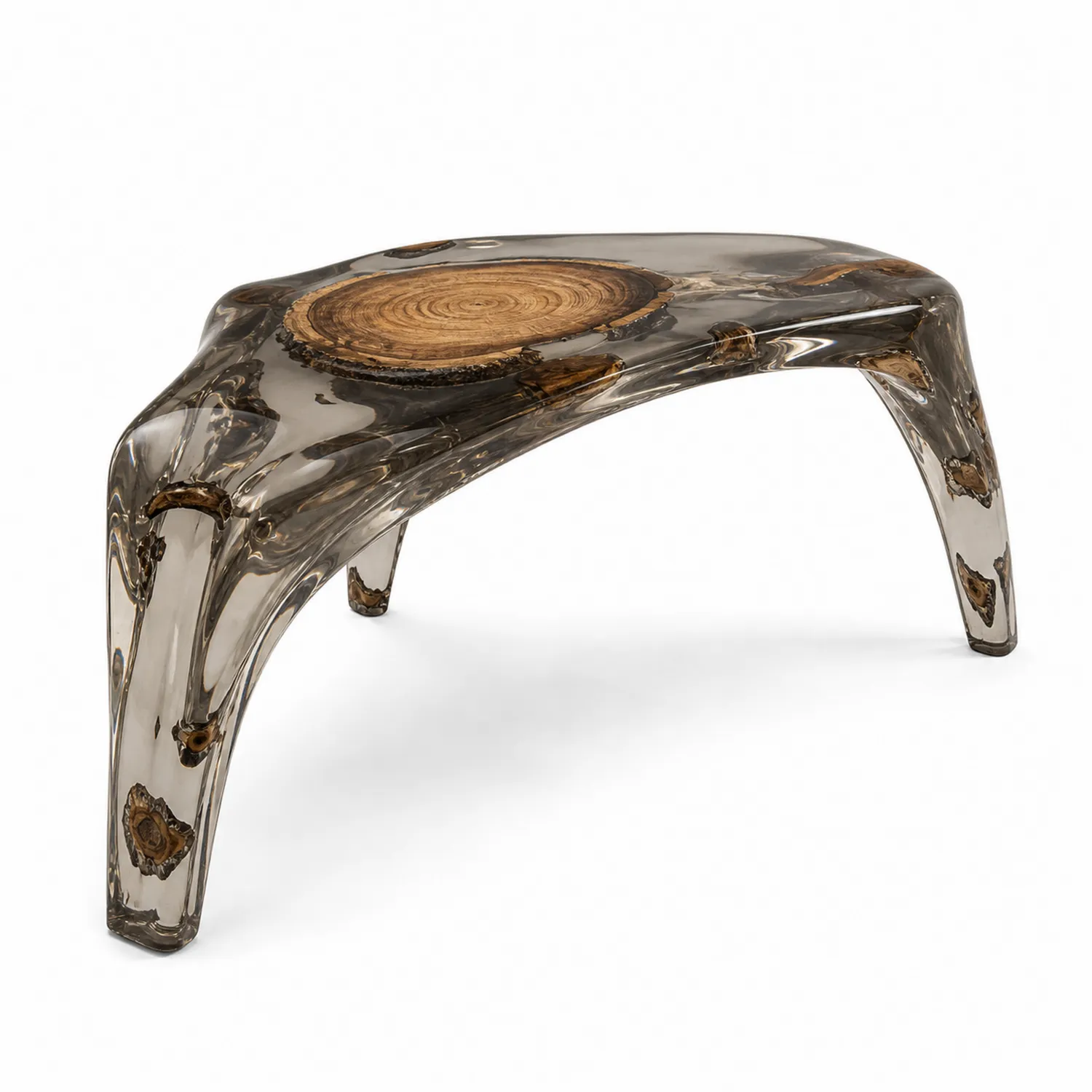 Mesa de Centro de Resina con Detalles de Madera