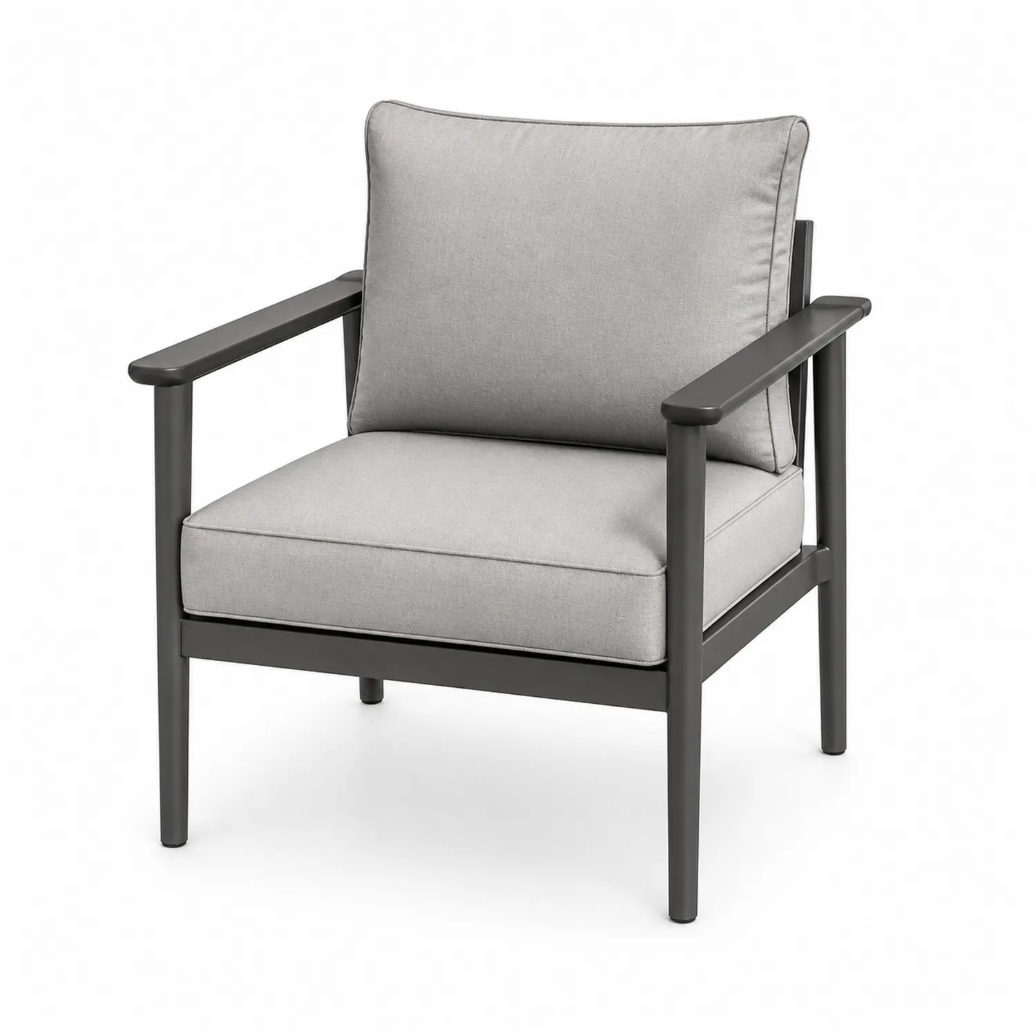 Silla de Aluminio con Cojines de Poliuretano Gris