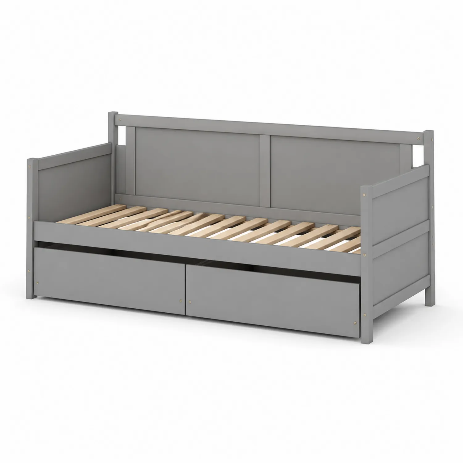 Cama nido de madera con cajones Gris 200x90 cm