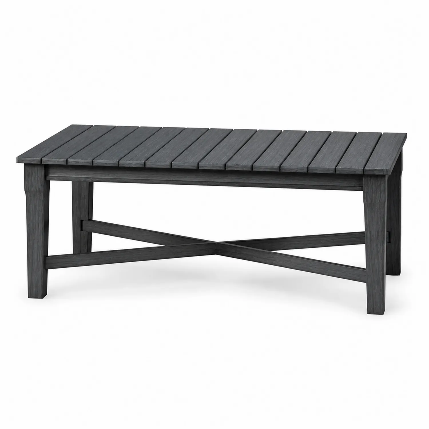 Mesa de madera de acacia gris oscuro 120x60x45 cm