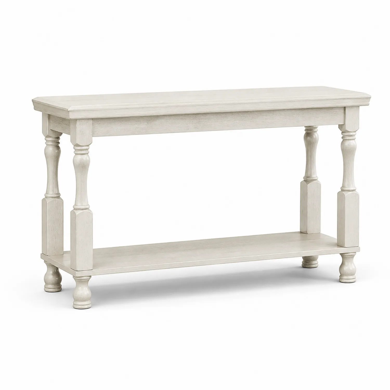 Mesa de recibidor de madera blanca 120x40x80 cm