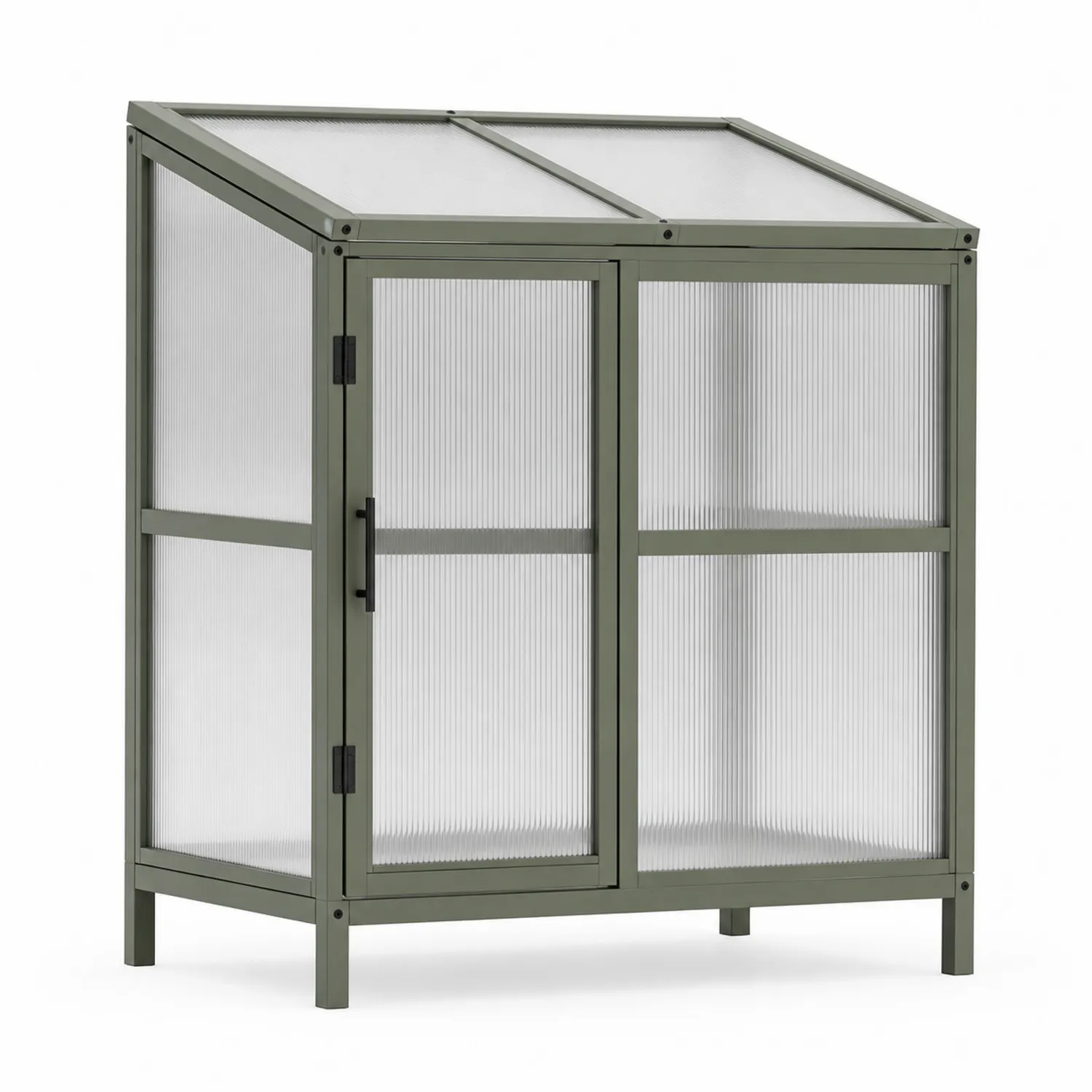 Invernadero de Aluminio y Policarbonato Transparente Verde 100x50x120 cm
