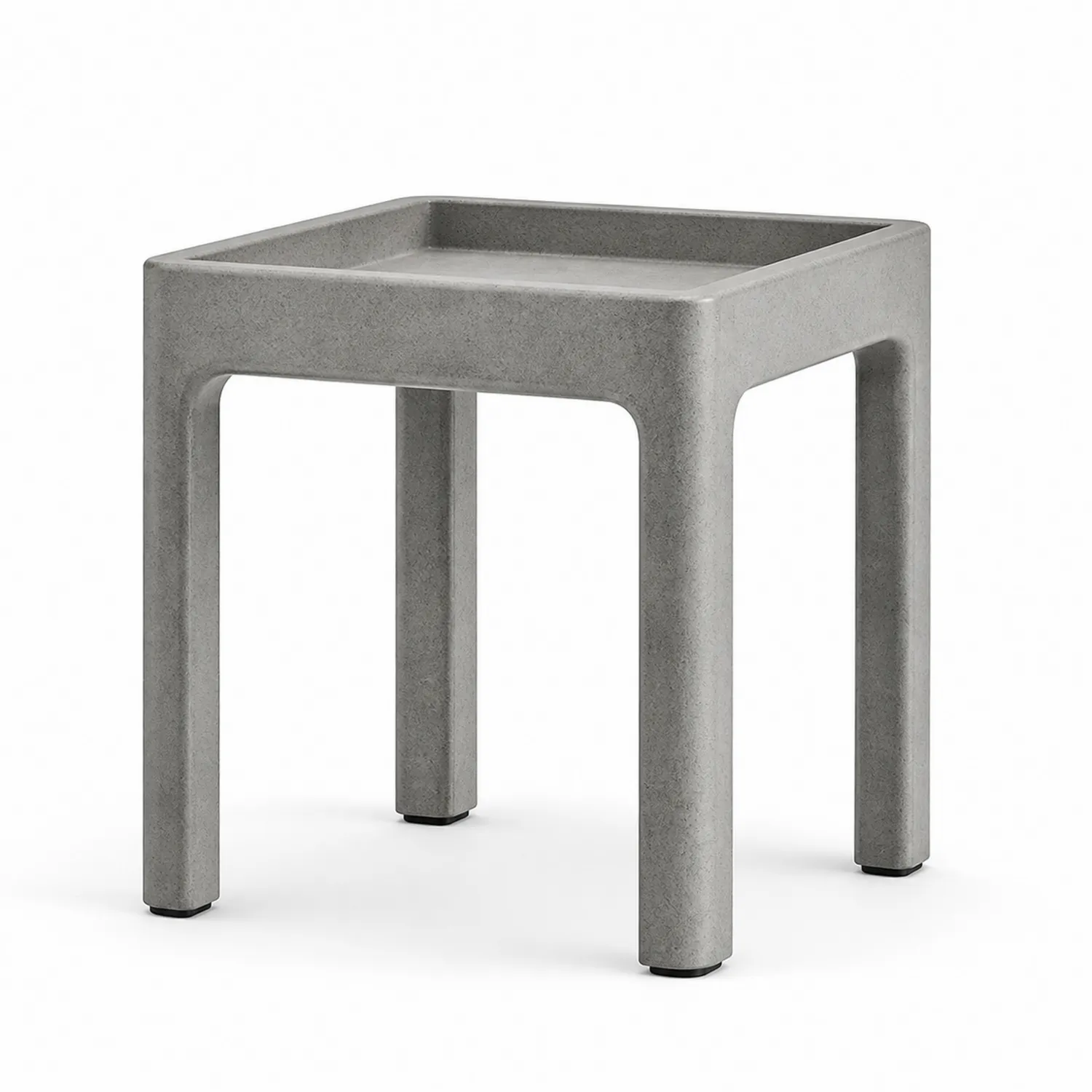 Mesa auxiliar cuadrada de concreto gris 45cm x 45cm x 50cm