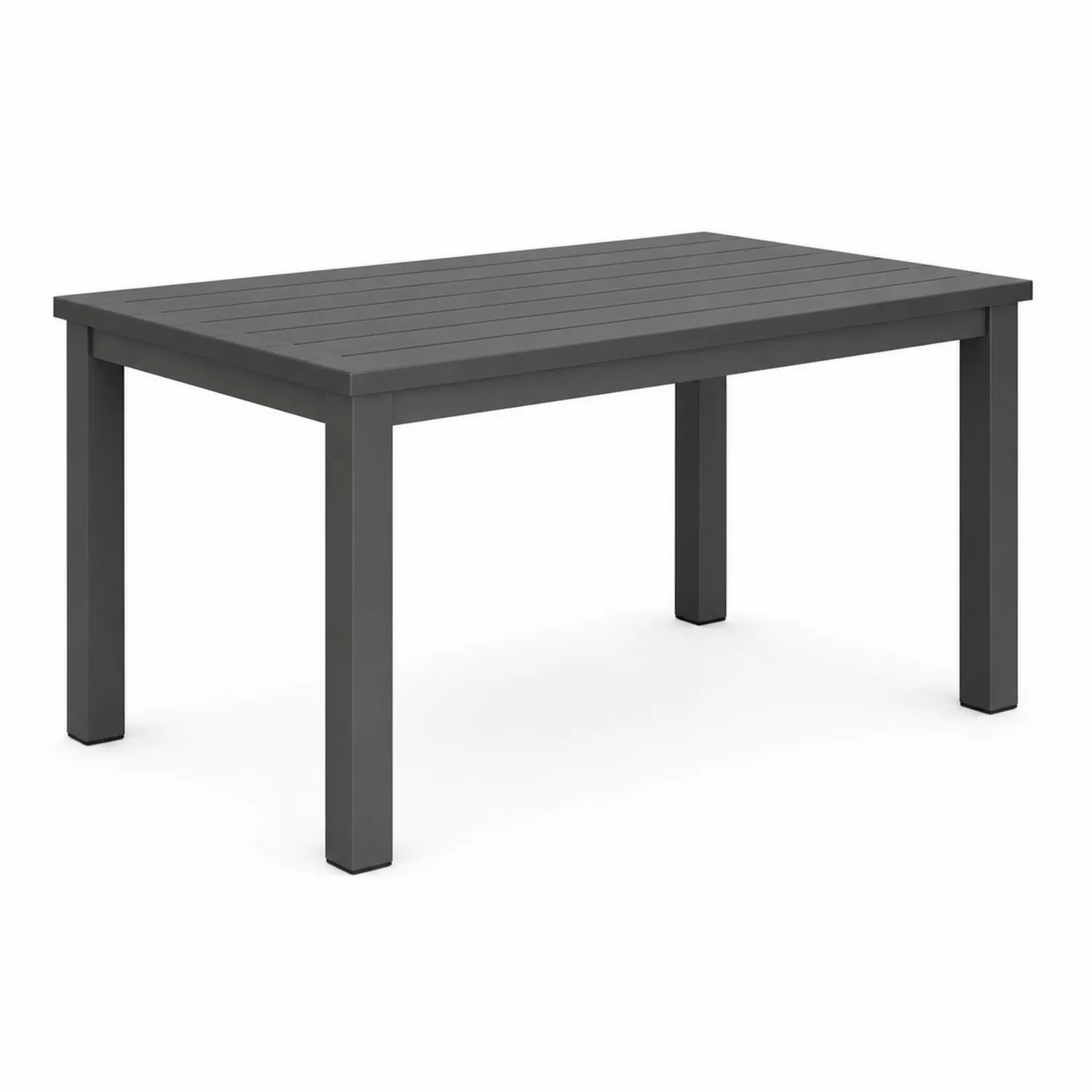 Mesa de aluminio gris para exterior 150x90x75 cm