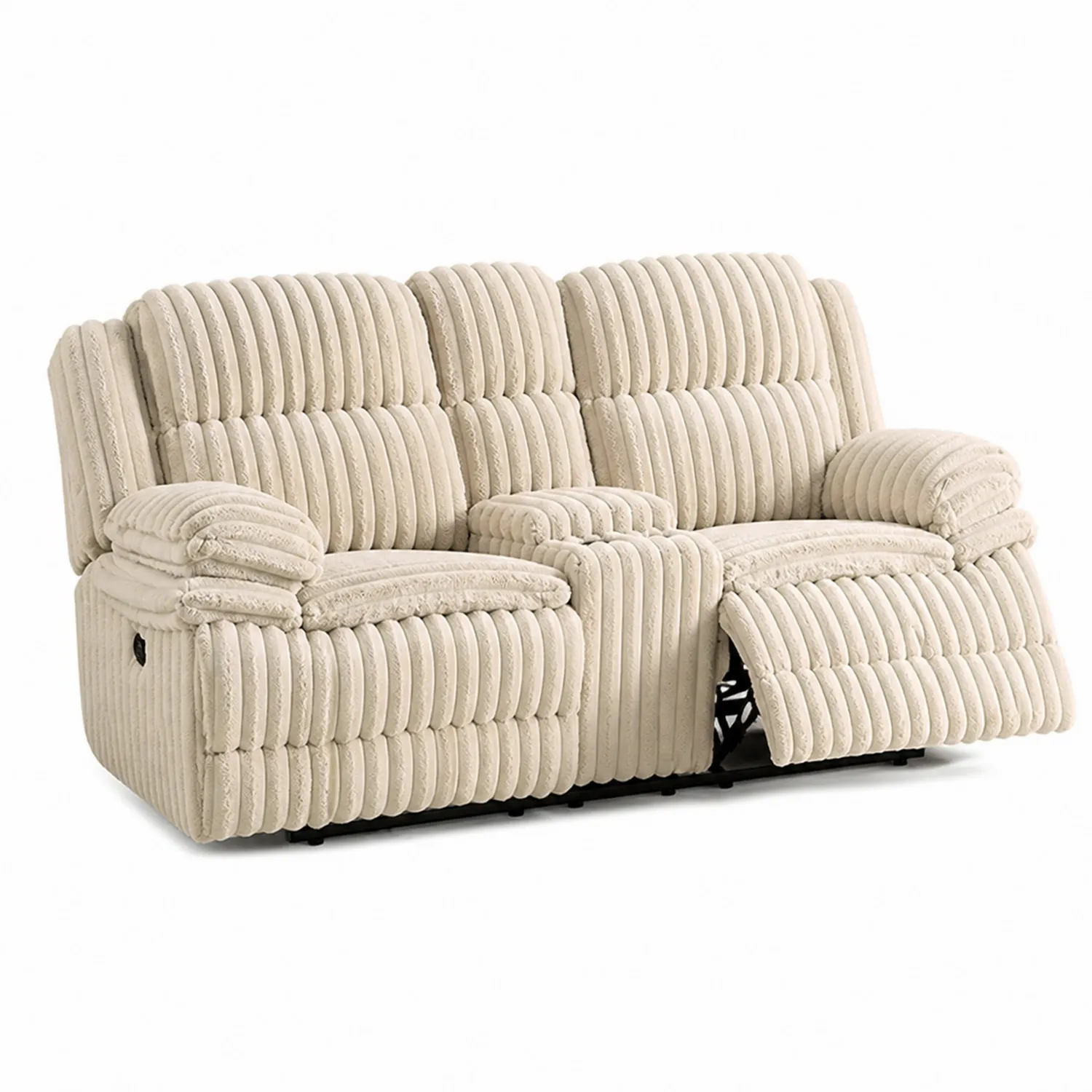 Sofá reclinable de tela para dos personas Color Beige