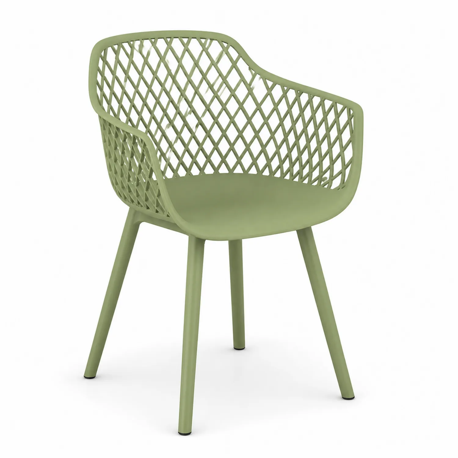 Silla de jardín de plástico verde 56x56x82 cm