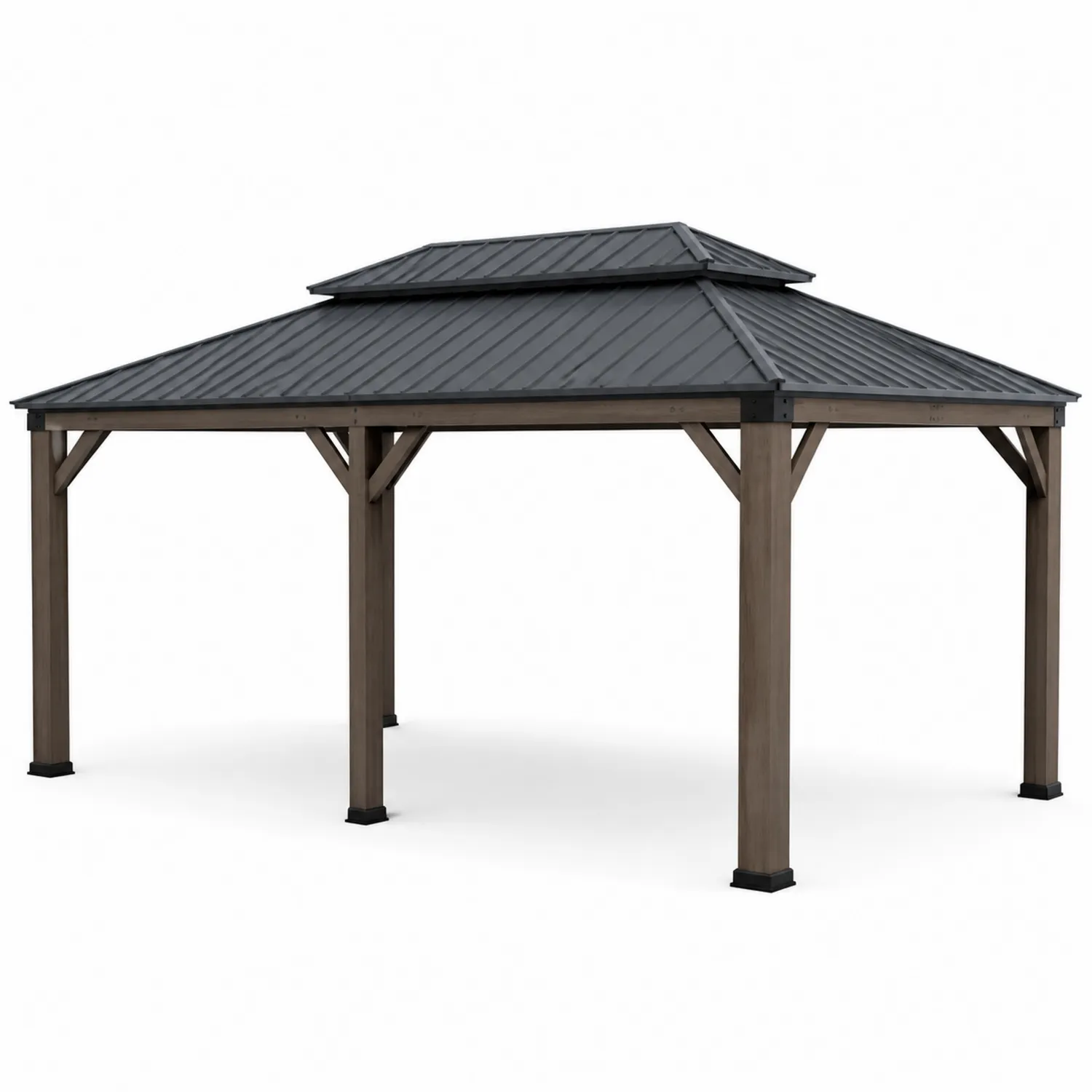 Pérgola de madera y acero galvanizado 3x4 m Gris