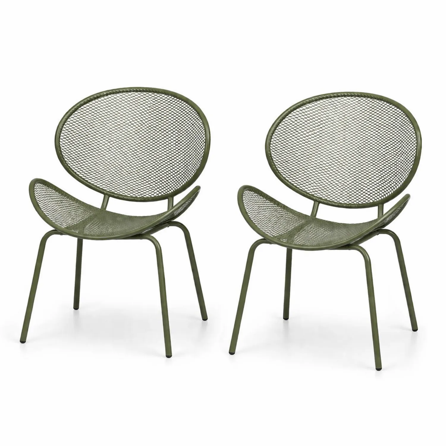 Conjunto de Sillas de Jardín Metálicas Verde