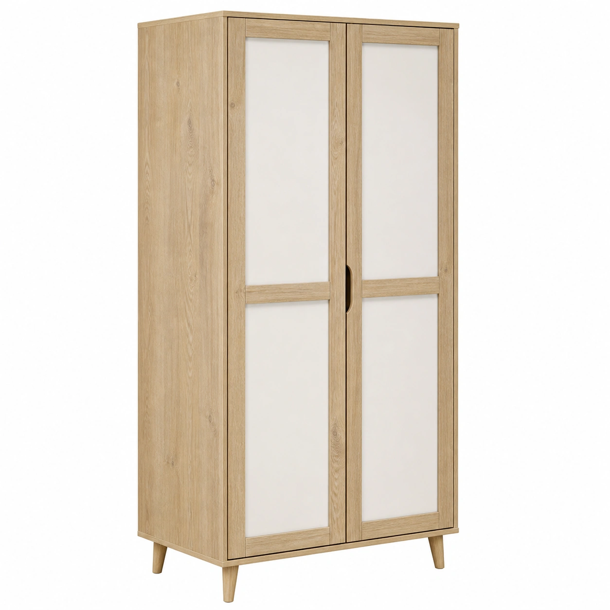 Kleiderschrank Prati 2 Tueren Schrank Eiche Natur B/H/L ca 92x59x205 cm-nestixo