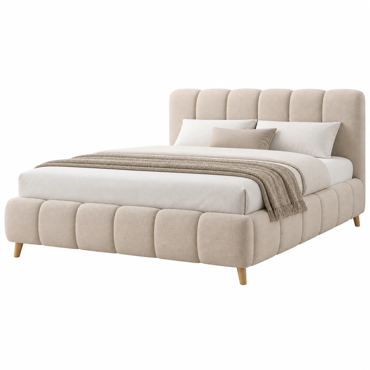 Polsterbett Samt Stoff Gruen 180x200 cm Modern Gepolstert Doppelbett mit Hohem Kopfteil-nestixo