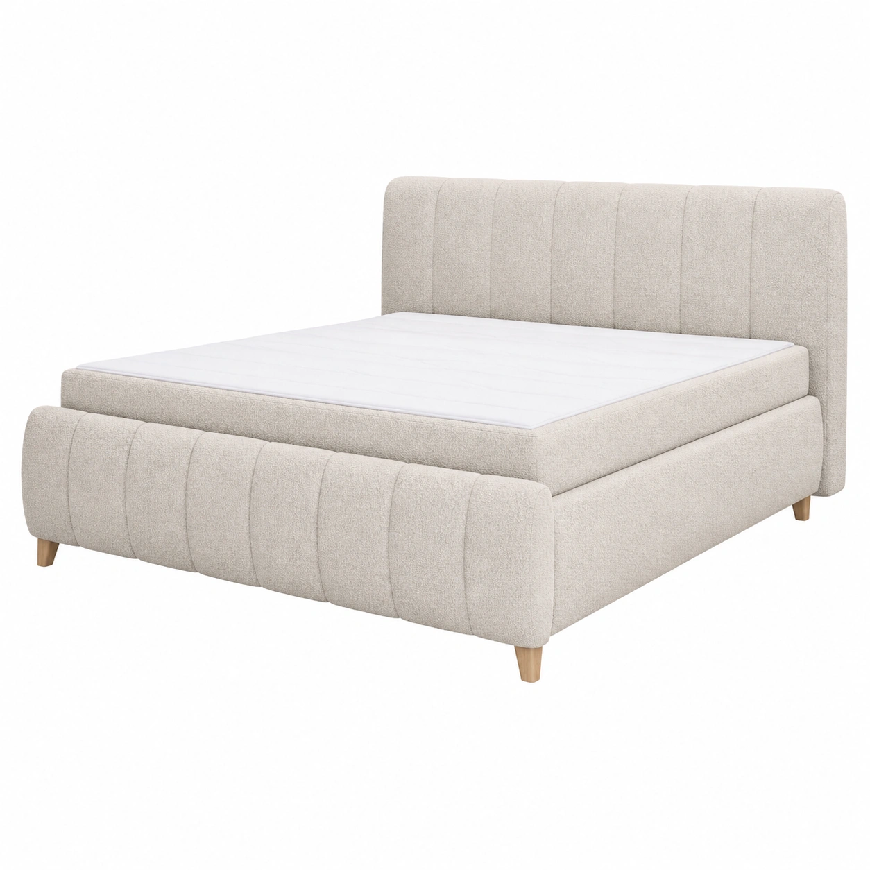 Polsterbett 180x200 cm Bettgestell mit Gepolstertem Kopfteil Modern Stoffbett-nestixo