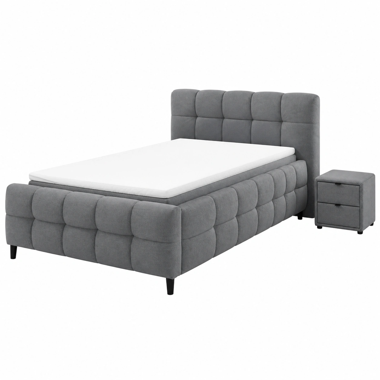 Polsterbett Stoff gepolstert modern mit Kopfteil 140x200 cm Liegeflaeche B/L ca 140x200 cm-nestixo