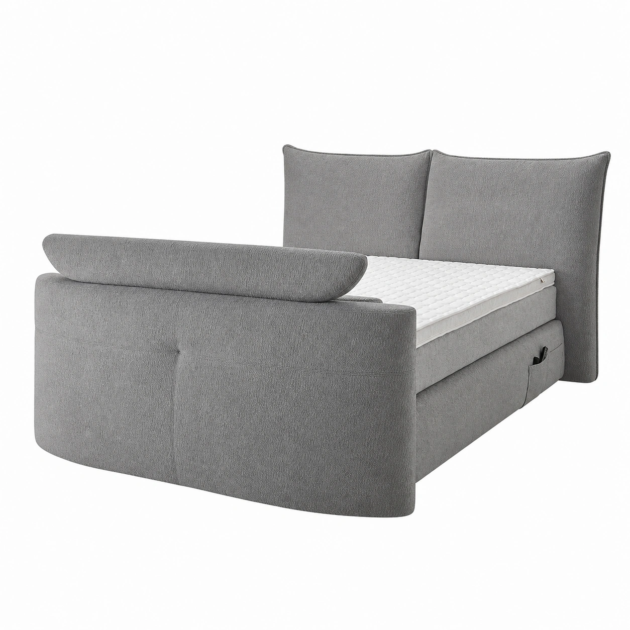 Modernes Boxspringbett 180x200 cm Polsterbett mit Kopfteil und Stauraum Hellgrau-nestixo