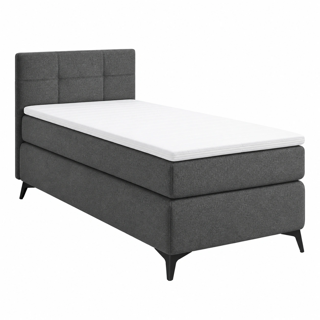 Boxspringbett 100x200 cm mit Gepolstertem Kopfteil Modernes Einzelbett Komfort Design-casaelego