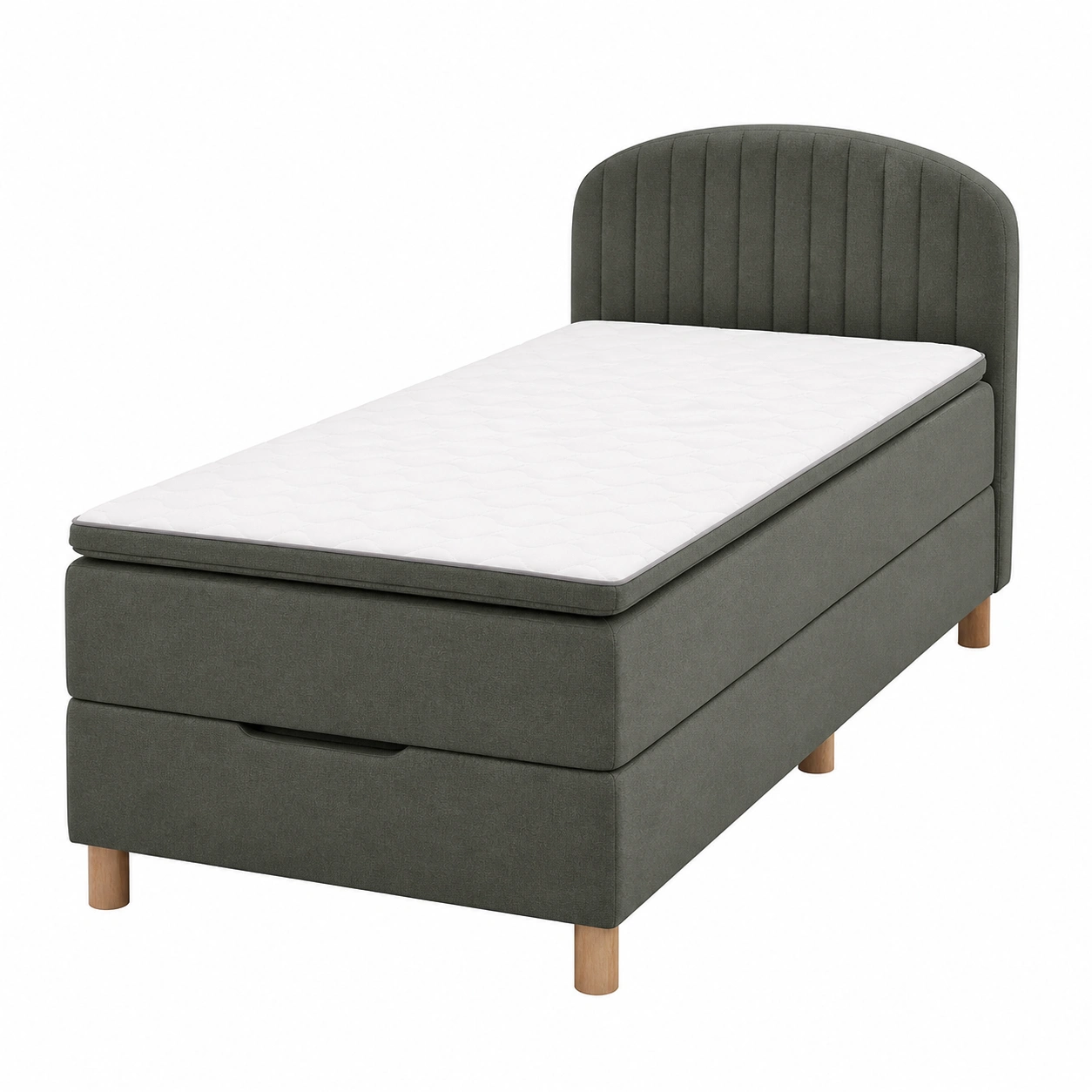 Boxspringbett 100x200 cm mit gepolstertem Kopfteil modern schlicht-casaelego