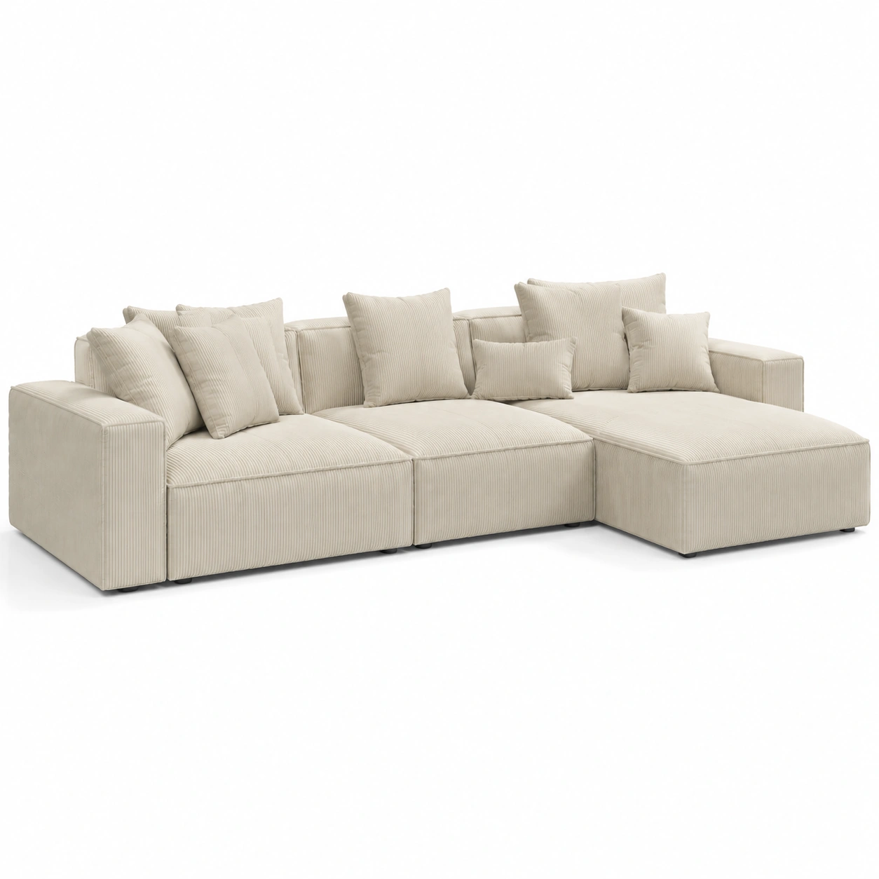 Naroznik sofa sztruksowa bezowa