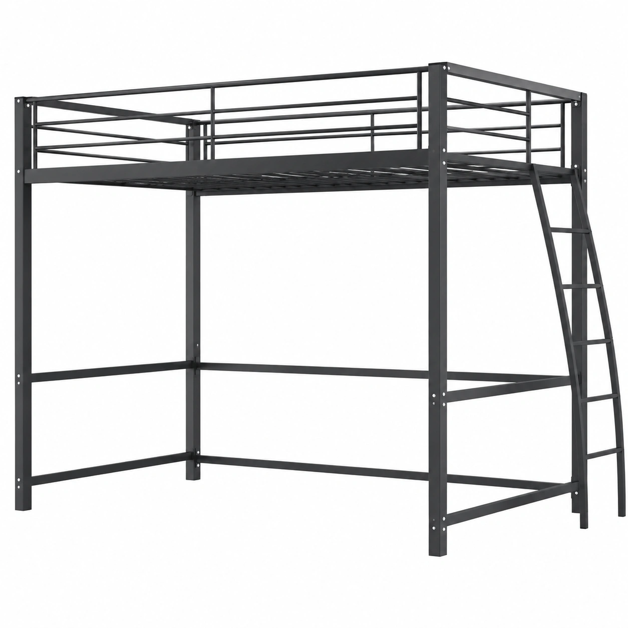 Lozko pietrowe metalowe czarne loft