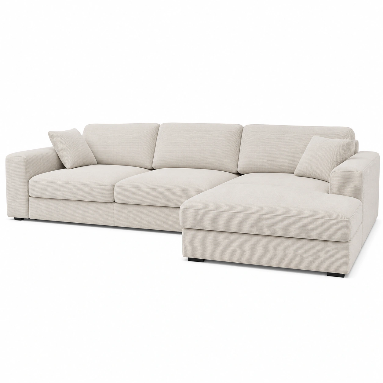 Sofa narozna bezowa nowoczesna