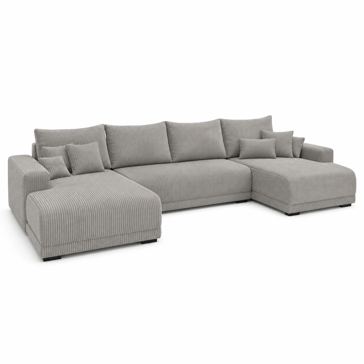 Sofa narozna szara sztruksowa