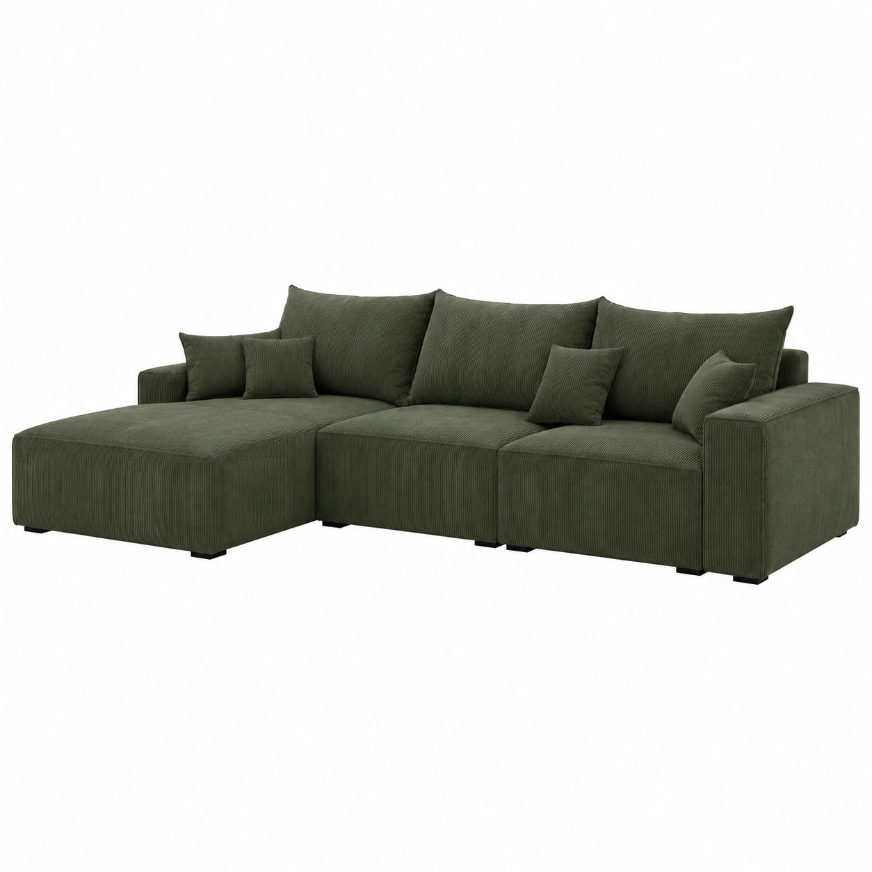 Sofa narozna zielona elegancka