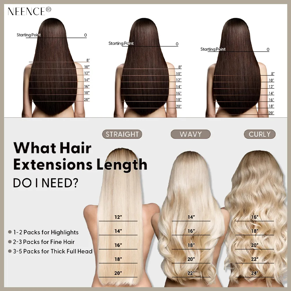 Virgin Human Hair Seamless Tape-In Extensions-10pieces