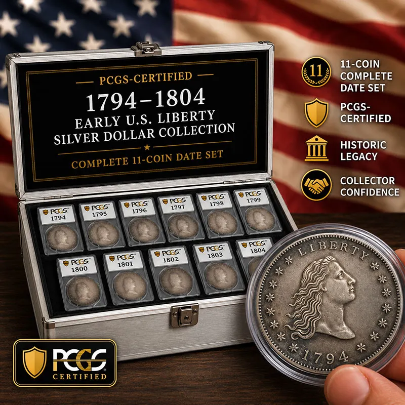 🗽Final 12 Sets Available✅PCGS Certified | 1794–1804 Early U.S. Liberty Silver Dollar Collection | Complete 11-Coin Date Set