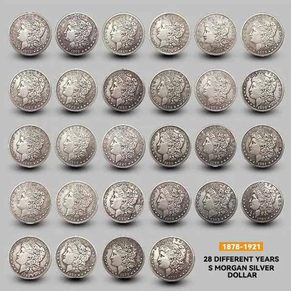 Last 10 sets Complete Set 1878–1921 S Morgan Silver Dollar Set-28PC